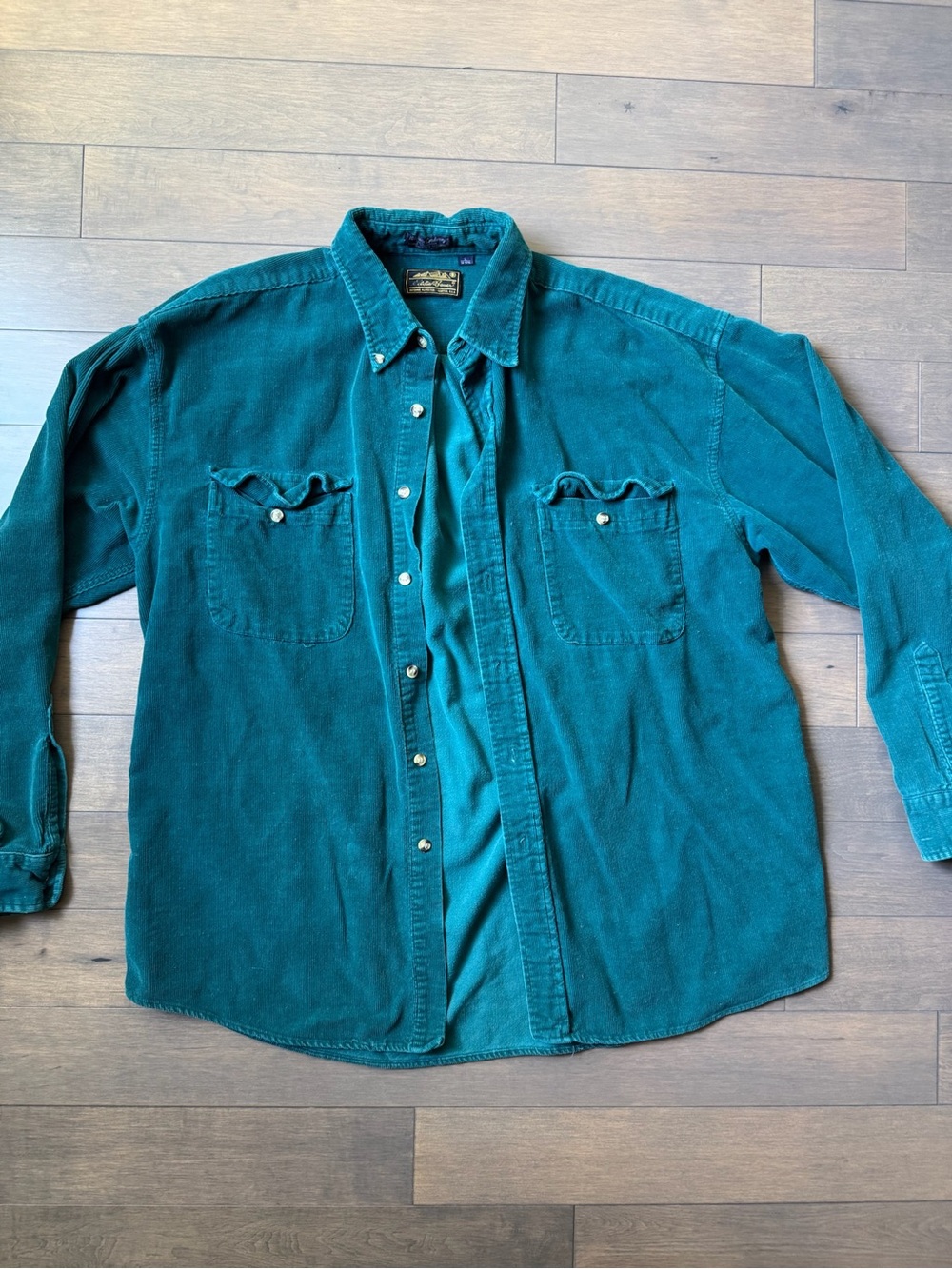 Eddie Bauer Teal Corduroy Button-Down Shirt